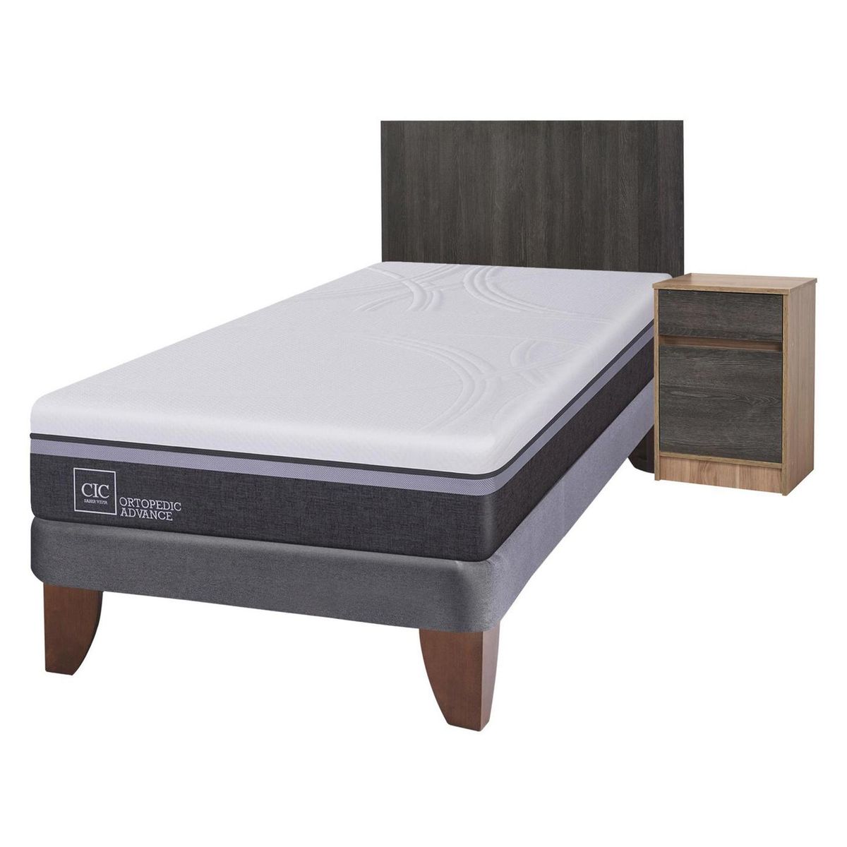 CIC - Cama europea ortopedic advance 1.5 plazas + muebles