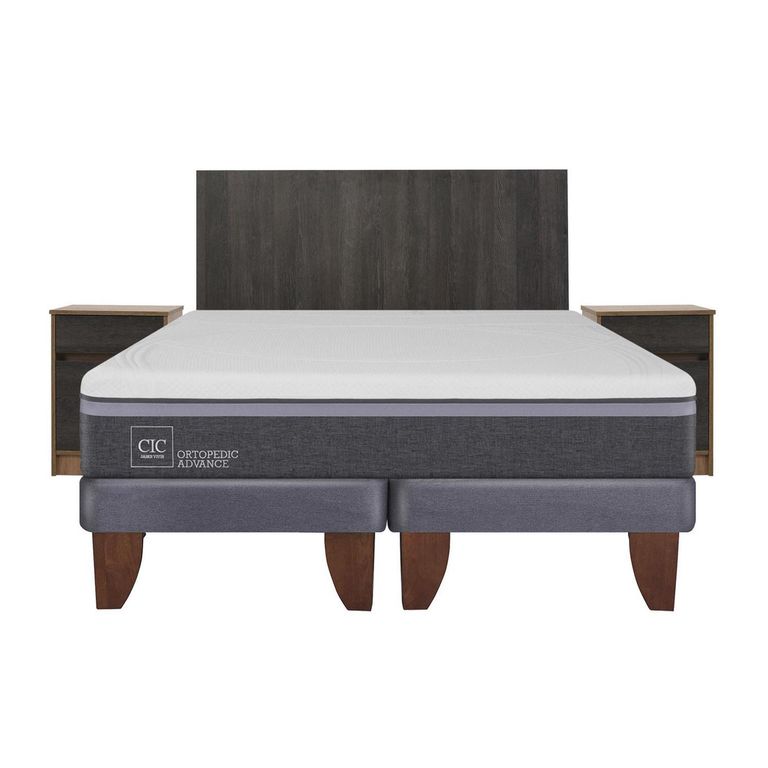 Cama Europea Ortopedic Advance King + Muebles