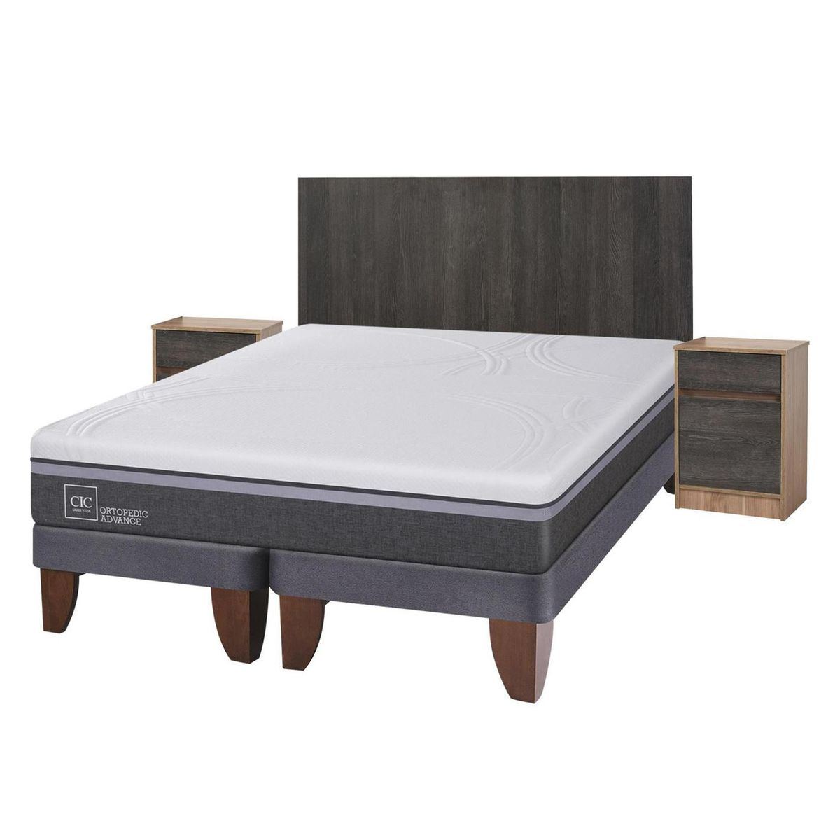 CIC - Cama europea ortopedic advance king + muebles