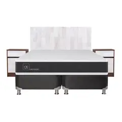 CIC - Box spring new ortopedic b5 black 2 plazas bd + muebles