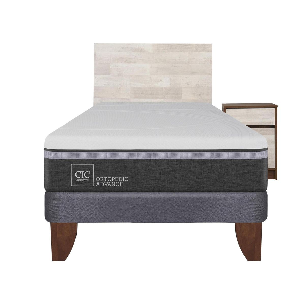 CIC - Cama europea ortopedic advance 1.5 plazas + muebles