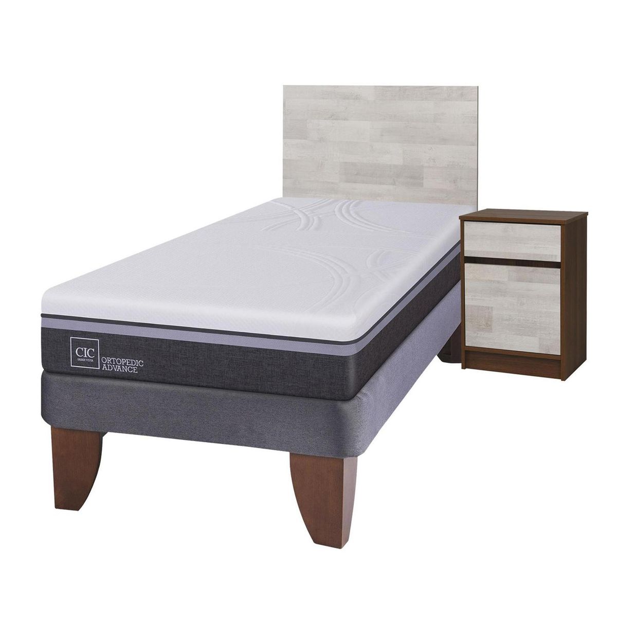 CIC - Cama europea ortopedic advance 1.5 plazas + muebles