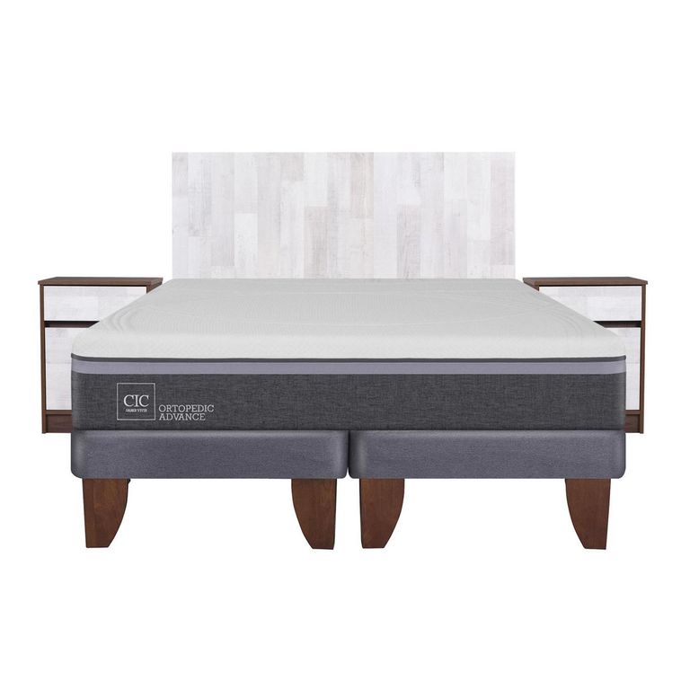 Cama Europea Ortopedic Advance King + Muebles