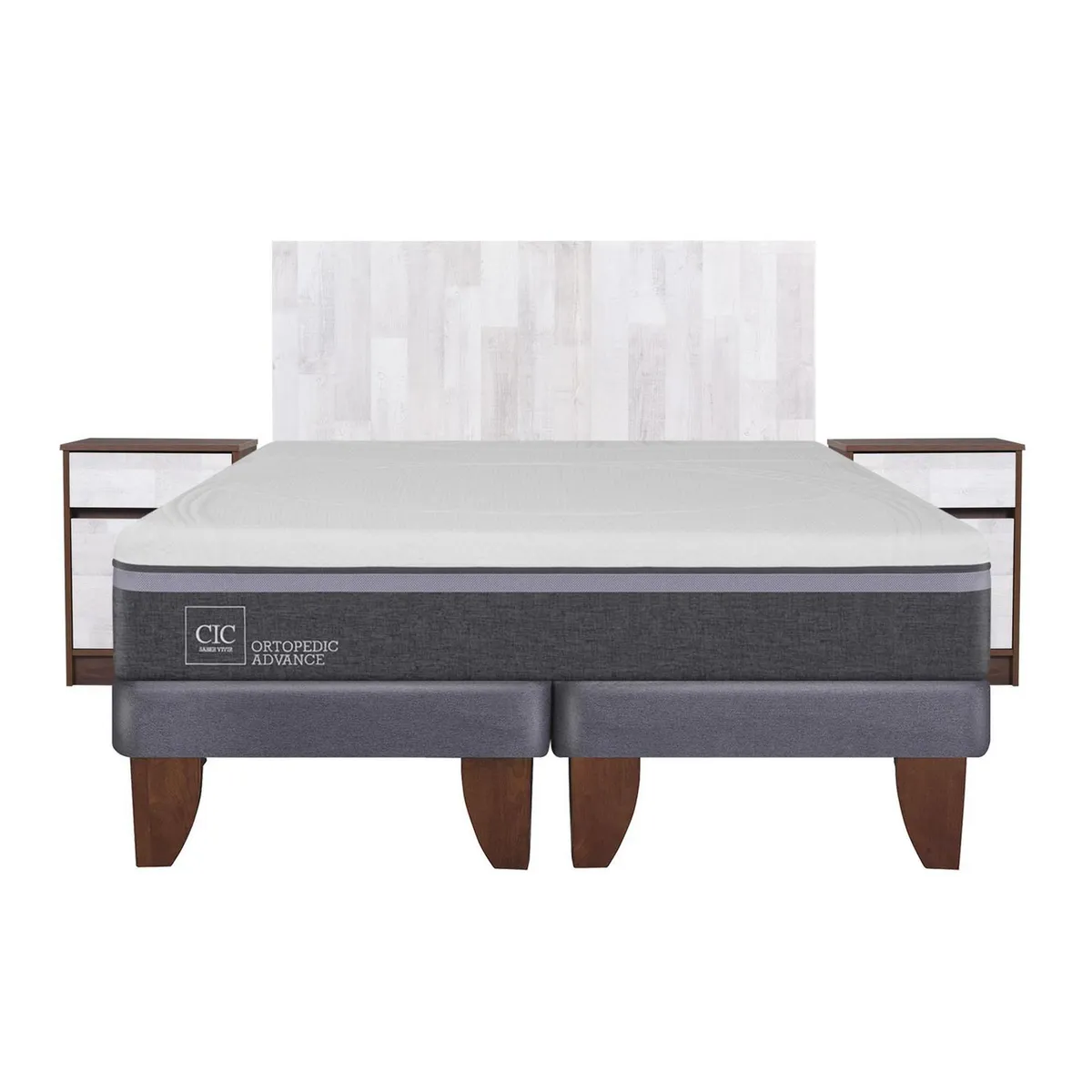 CIC - Cama europea ortopedic advance king + muebles