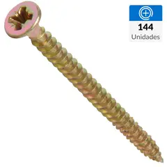 MAMUT - Tornillo Tirafondo Cabeza Phillips Madera 2 " 6 mm 144 Unidades