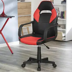 JUST HOME COLLECTION - Silla Escritorio Gamer Rojo/negro