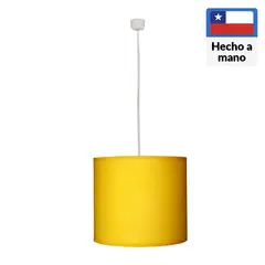 CAROLD STEVENS - Lámpara Colgante Infantil 1 Luz Tela Amarillo/Dorado 25 cm