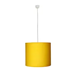 CAROLD STEVENS - Lámpara colgante tela infantil amarillo 1 luz E27