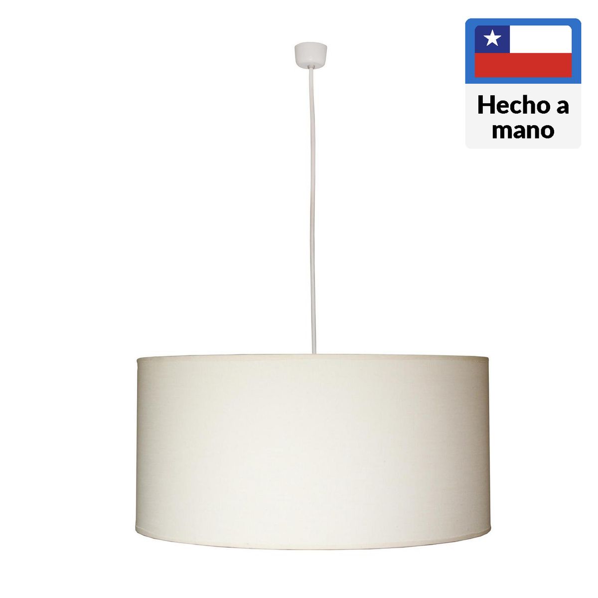 CAROLD STEVENS - Lámpara Colgante Tambor Tela Beige