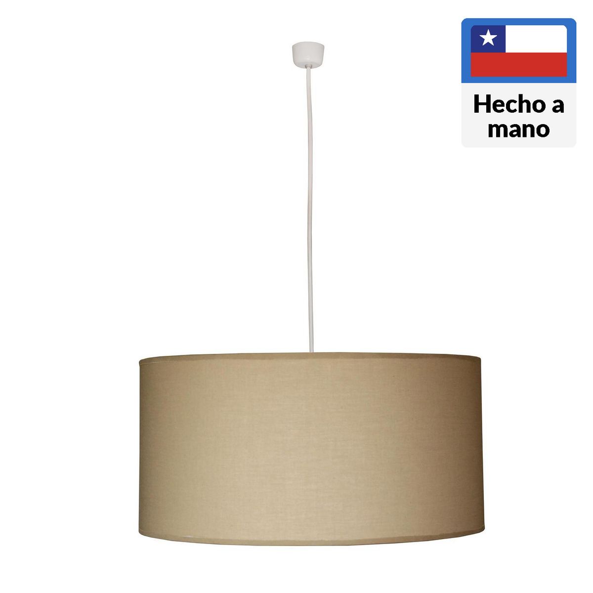 CAROLD STEVENS - Lámpara Colgante Tambor Tela Café