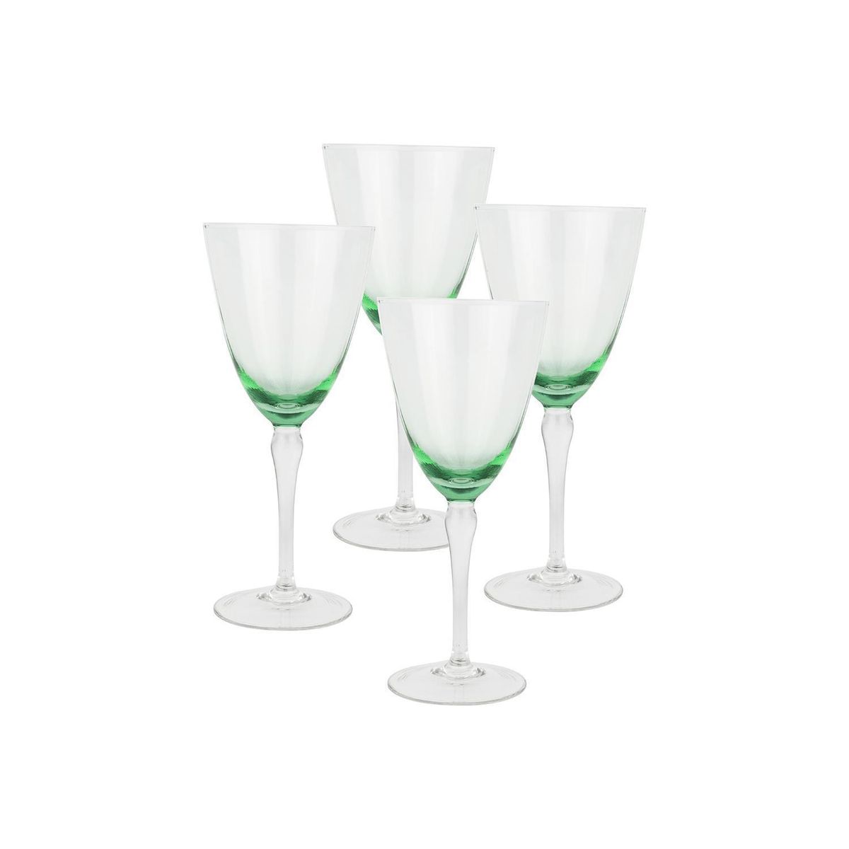 DECO EXPRESS - Set 4 Copas de Vino tinto 440 ml Vidrio Verde