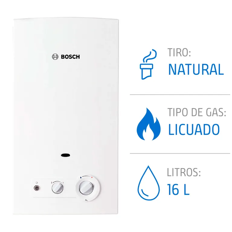 Calefont 16 Litros Gas Licuado Tiro Natural Ionizado