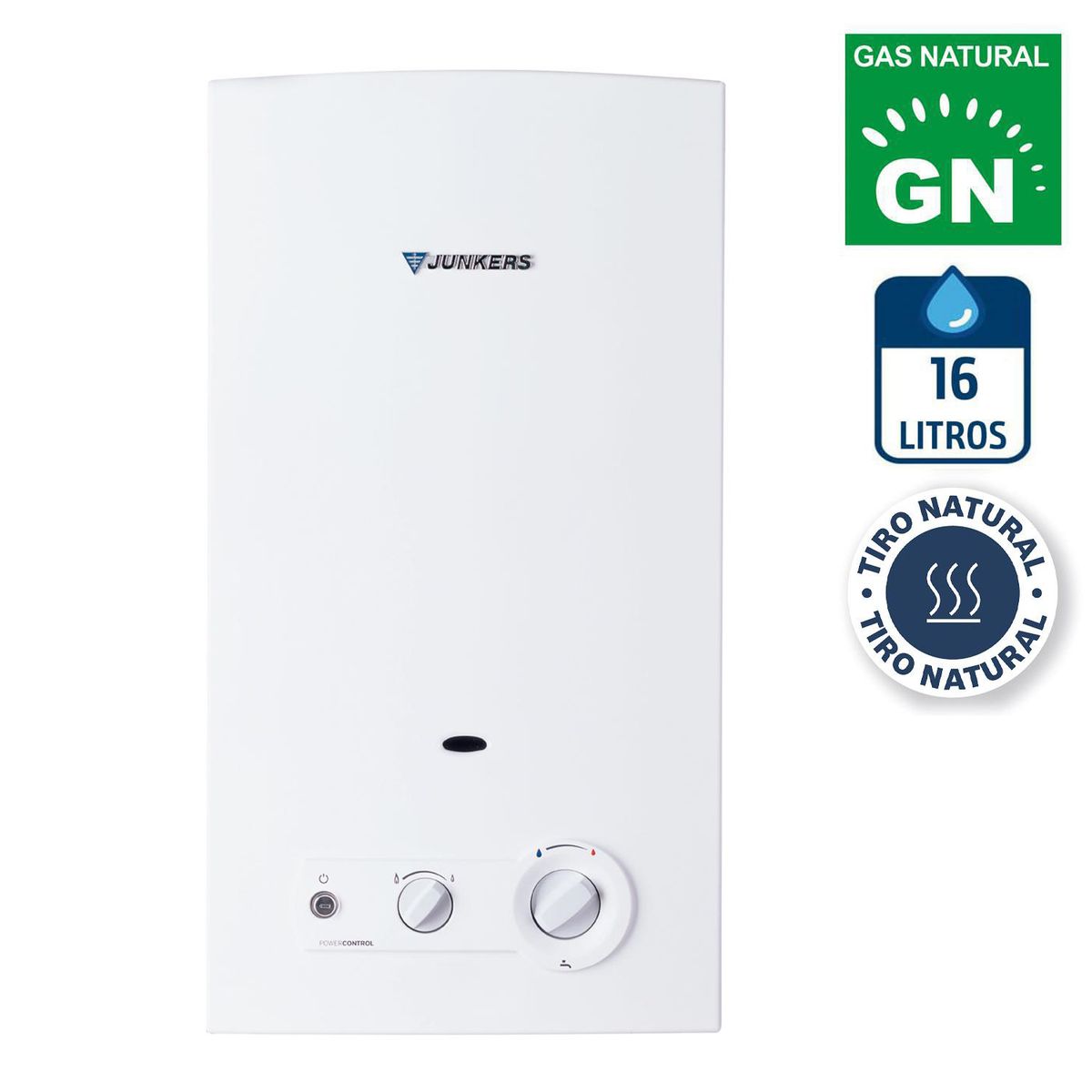 JUNKERS - Calefont Gas Natural 16 Litros Tiro Natural Ionizado