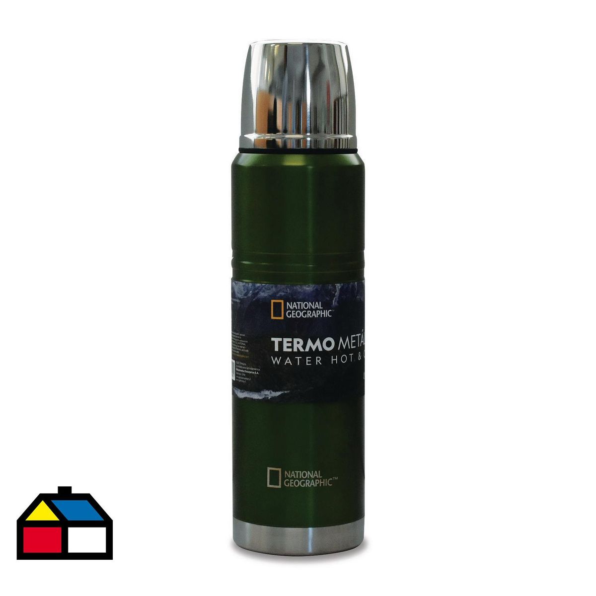 NATIONAL GEOGRAPHIC - Termo para Agua 1 l Acero Inoxidable Verde