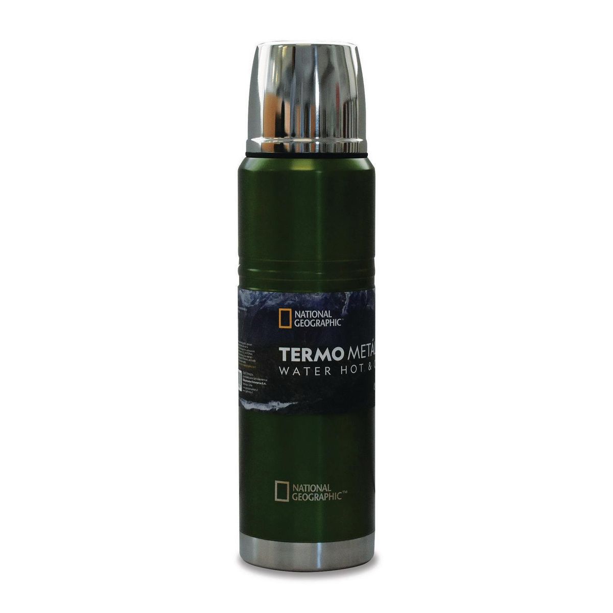 NATIONAL GEOGRAPHIC - Termo para Agua 1 l Acero Inoxidable Verde