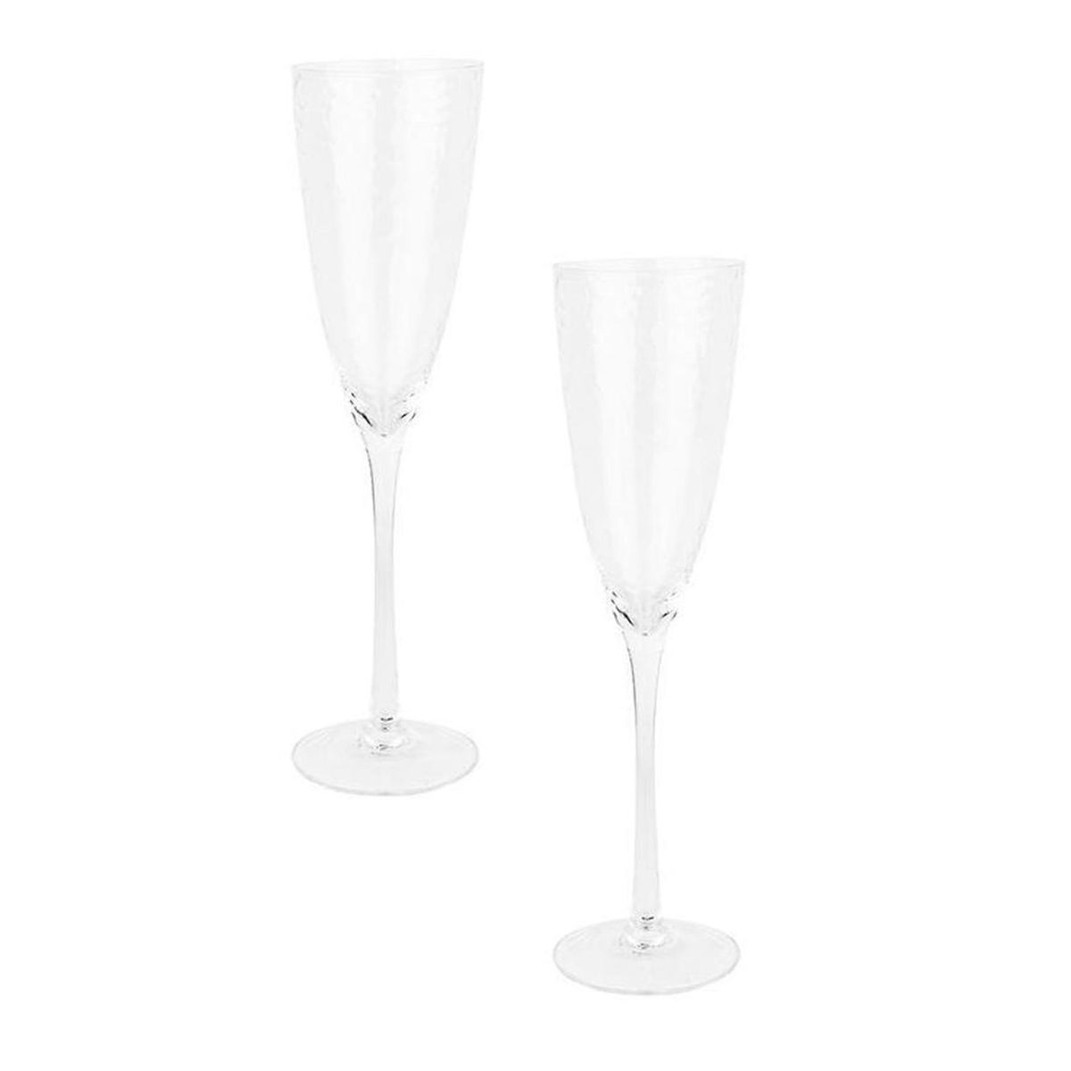 DECO EXPRESS - Set 4 Copas de Champán 300 ml Vidrio Celeste