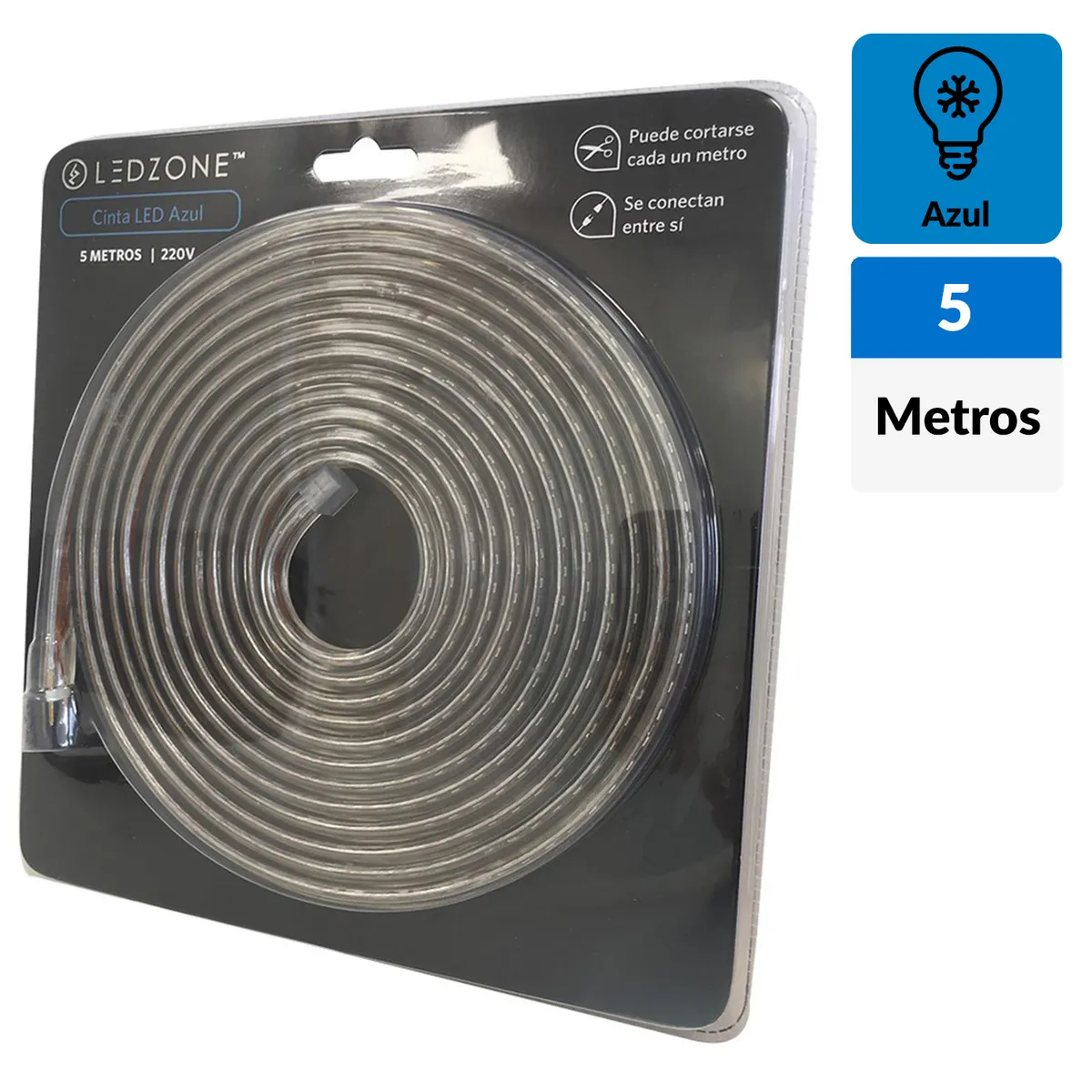 LEDZONE - Cinta led azul 5 metros