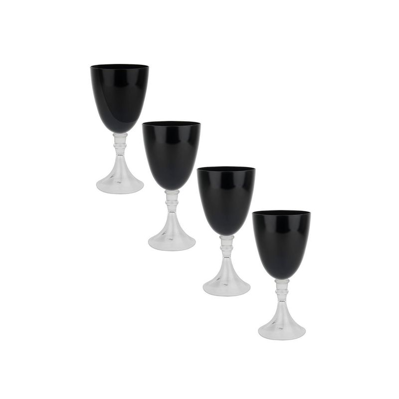 DECO EXPRESS - Set copas de vidrio 450 ml negro 4 unidades