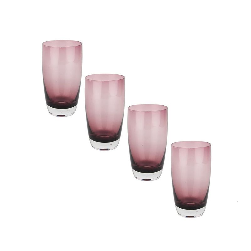 DECO EXPRESS - Set vasos de vidrio 600 ml transparente 4 unidades