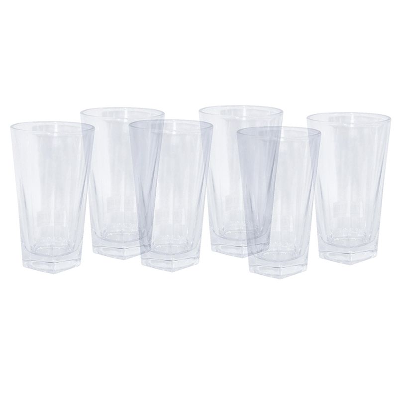 DECO EXPRESS - Set vasos de vidrio 360 ml transparente 6 unidades