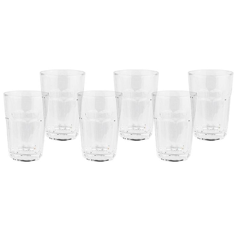 DECO EXPRESS - Set vasos de vidrio 430 ml transparente 6 unidades