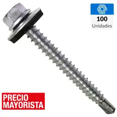 FIXSER - Tornillo Autoperforante Cabeza Hexagonal Metal 1-1/2 " 12 mm 100 Unidades