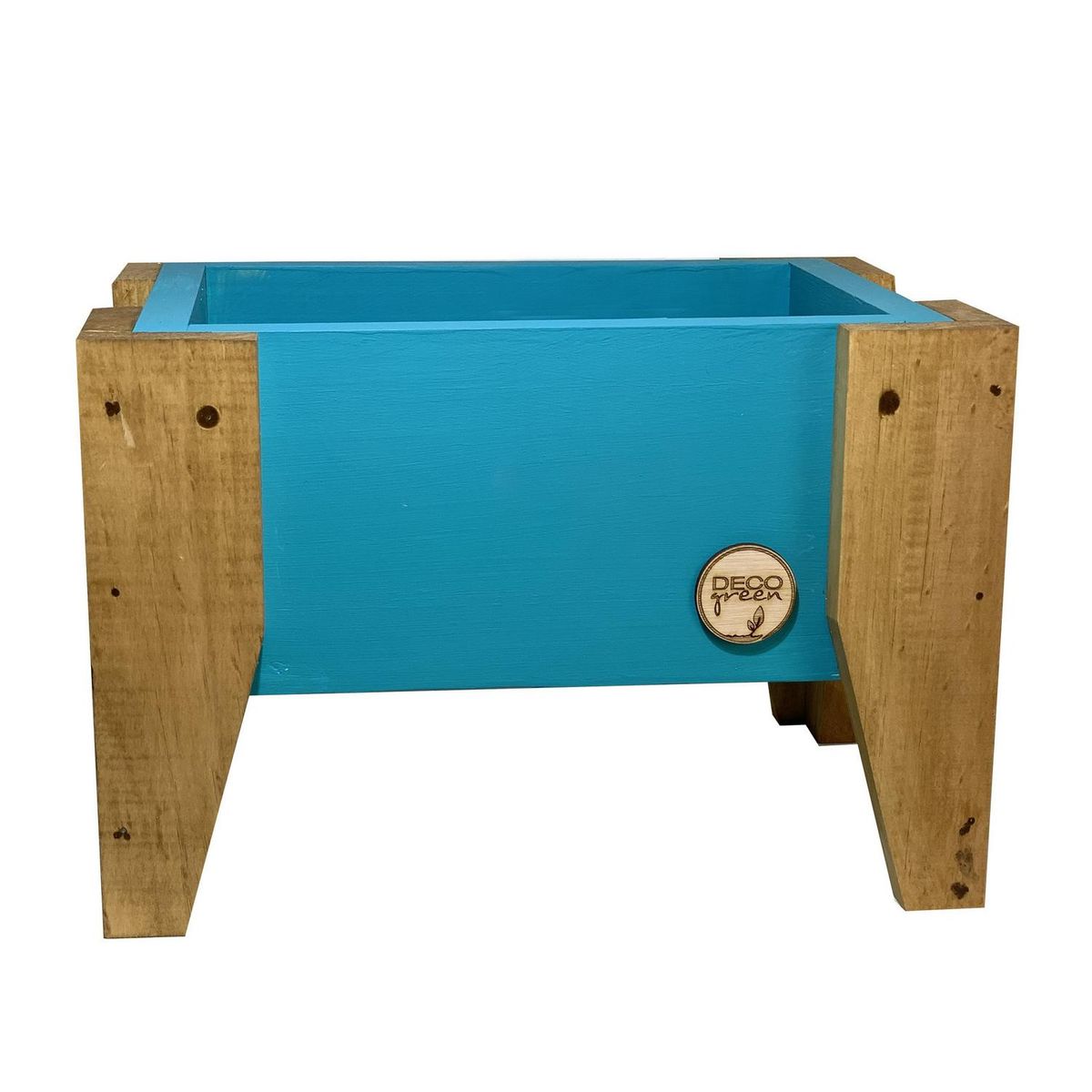 DECOGREEN - Jardinera Huerto de Madera 40x32 cm Turquesa