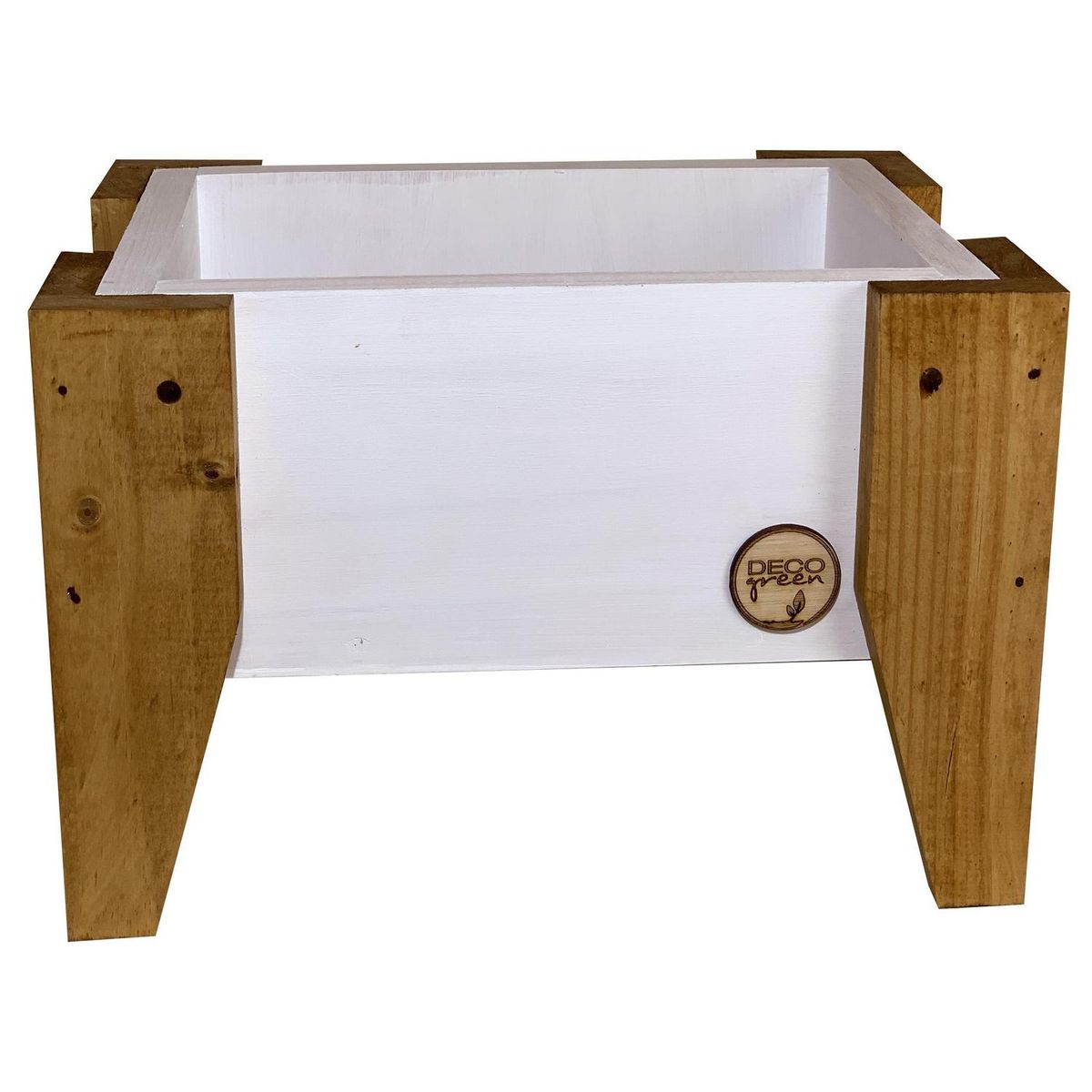 DECOGREEN - Jardinera Huerto de Madera 30x32 cm Blanco
