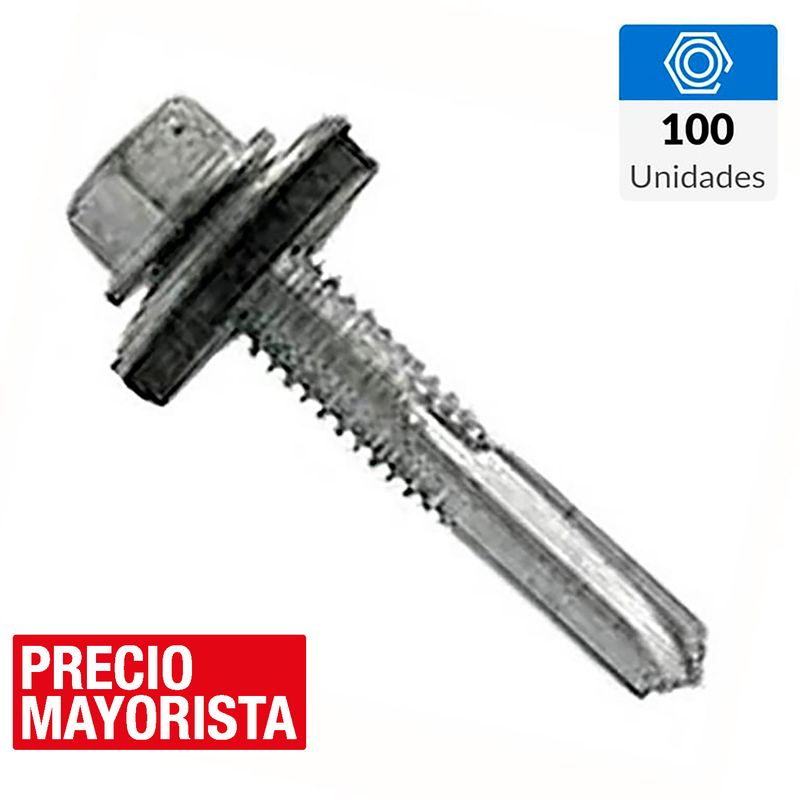 MAMUT - Tornillo Autoperforante Cabeza Hexagonal Metal 1-1/4 " 12 mm 100 Unidades