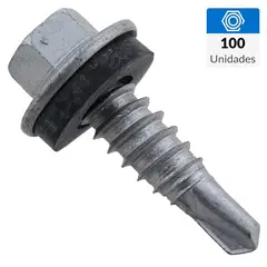MAMUT - Tornillo Autoperforante Cabeza Hexagonal Metal 7/8 " 1/4 " 100 Unidades