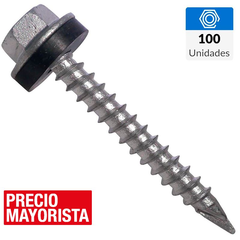 MAMUT - Tornillo Autoperforante Cabeza Hexagonal Madera 1-1/2 " 10 mm 100 Unidades