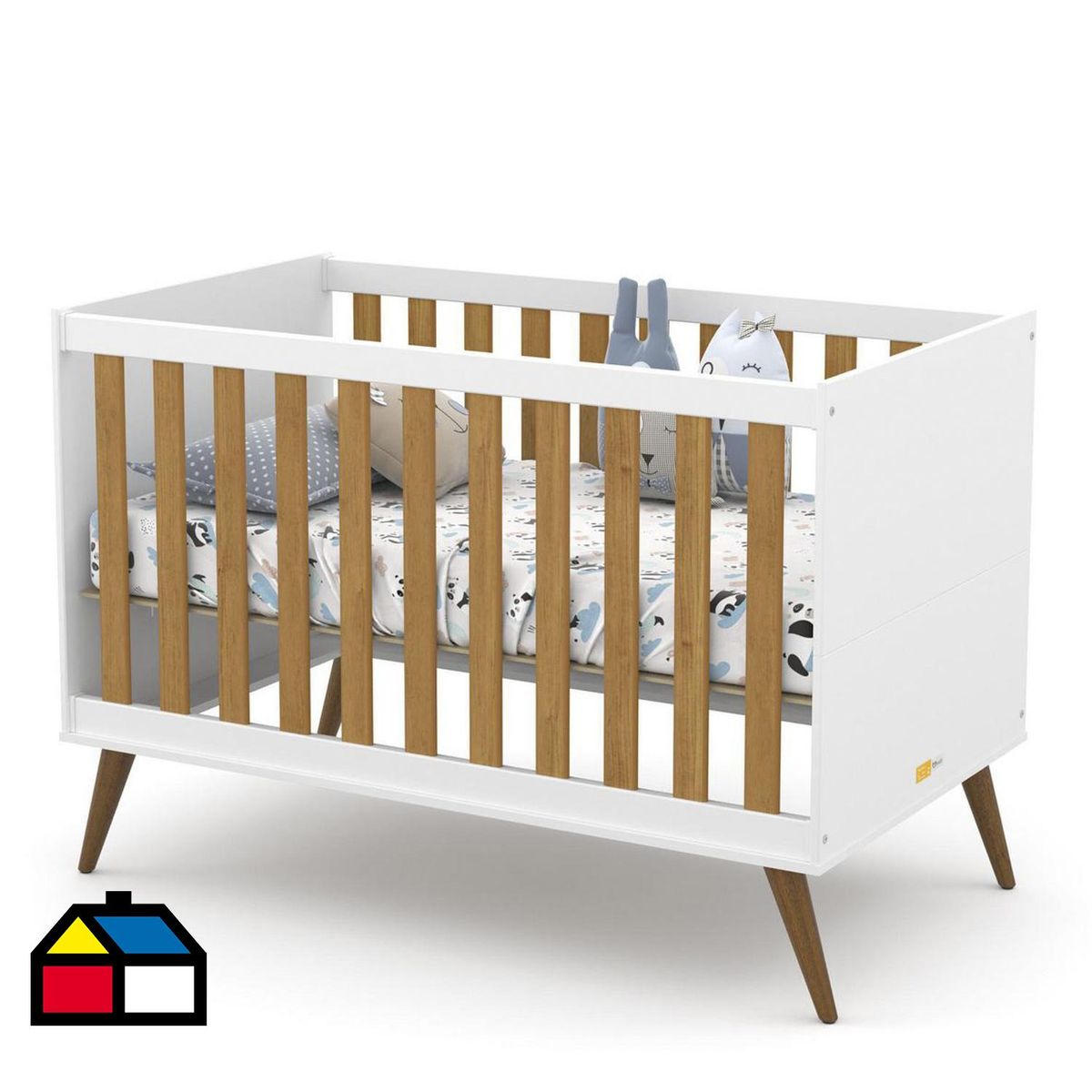 KIDSCOOL - Cuna 77x93x136 cm blanco/eco wood