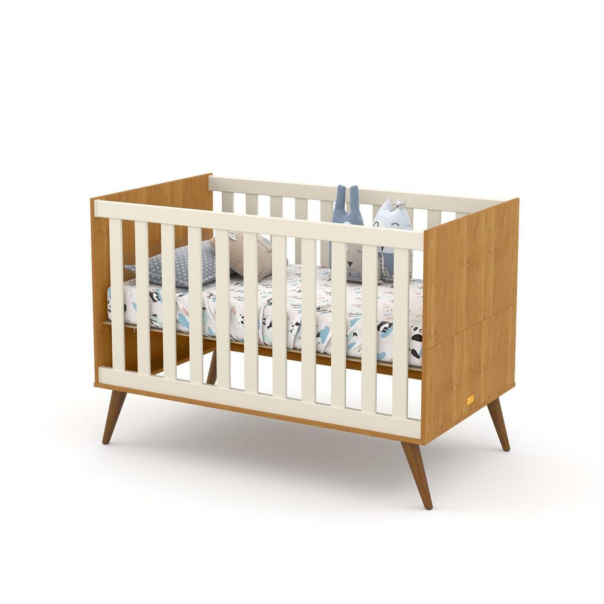KIDSCOOL - Cuna 77x93x136 cm gris/eco wood