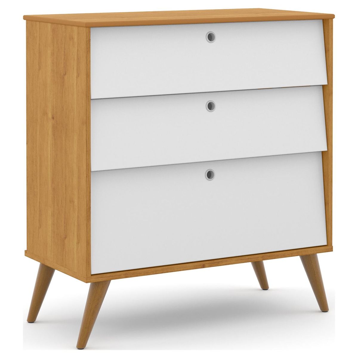 KIDSCOOL - Cómoda 3 Cajón(es) GOLD 20184 88.7x97.5x43.7 cm Blanco/Eco wood