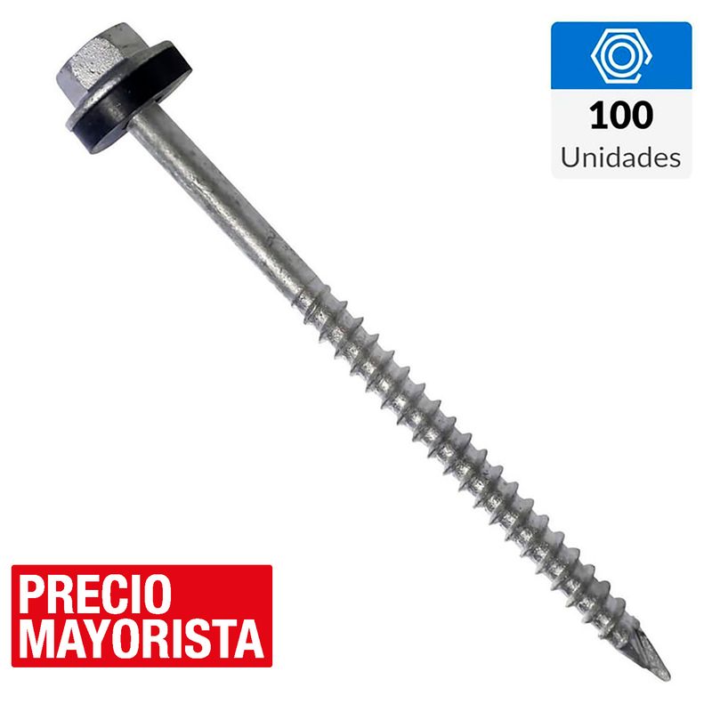 MAMUT - Tornillo Autoperforante Cabeza Hexagonal Madera 3 " 10 mm 100 Unidades