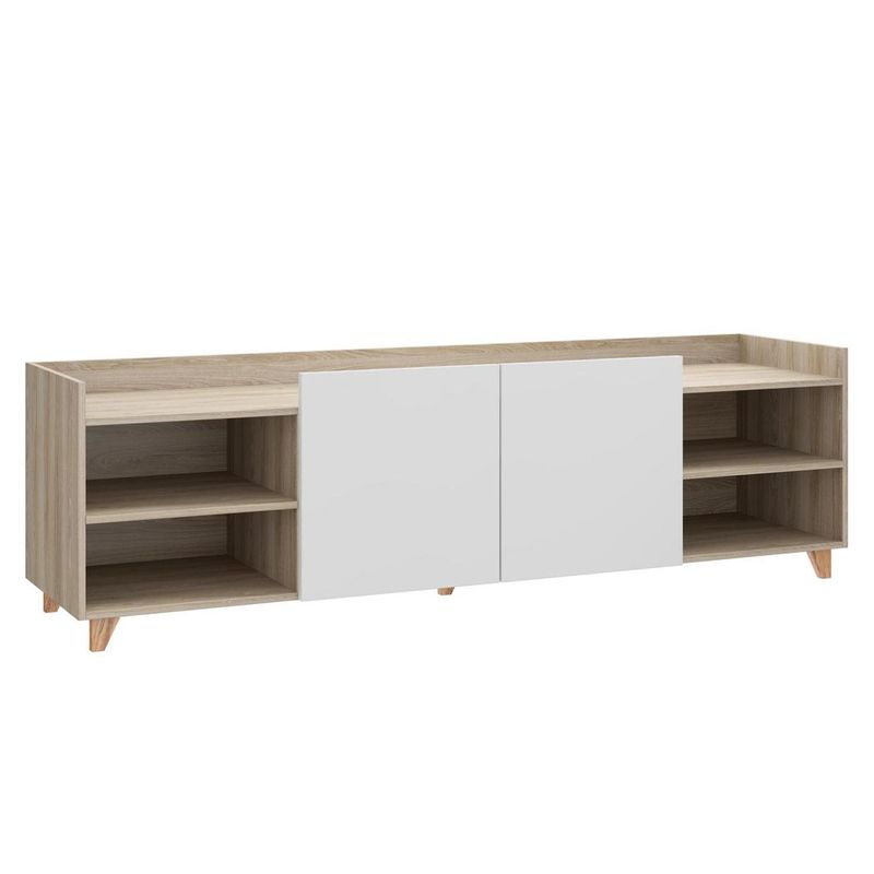BE DESIGN - Rack TV 55" 180x53x46 cm blanco/beige