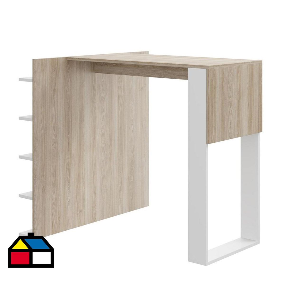 BE DESIGN - Mesa smart 101x88x88 cm blanco/beige