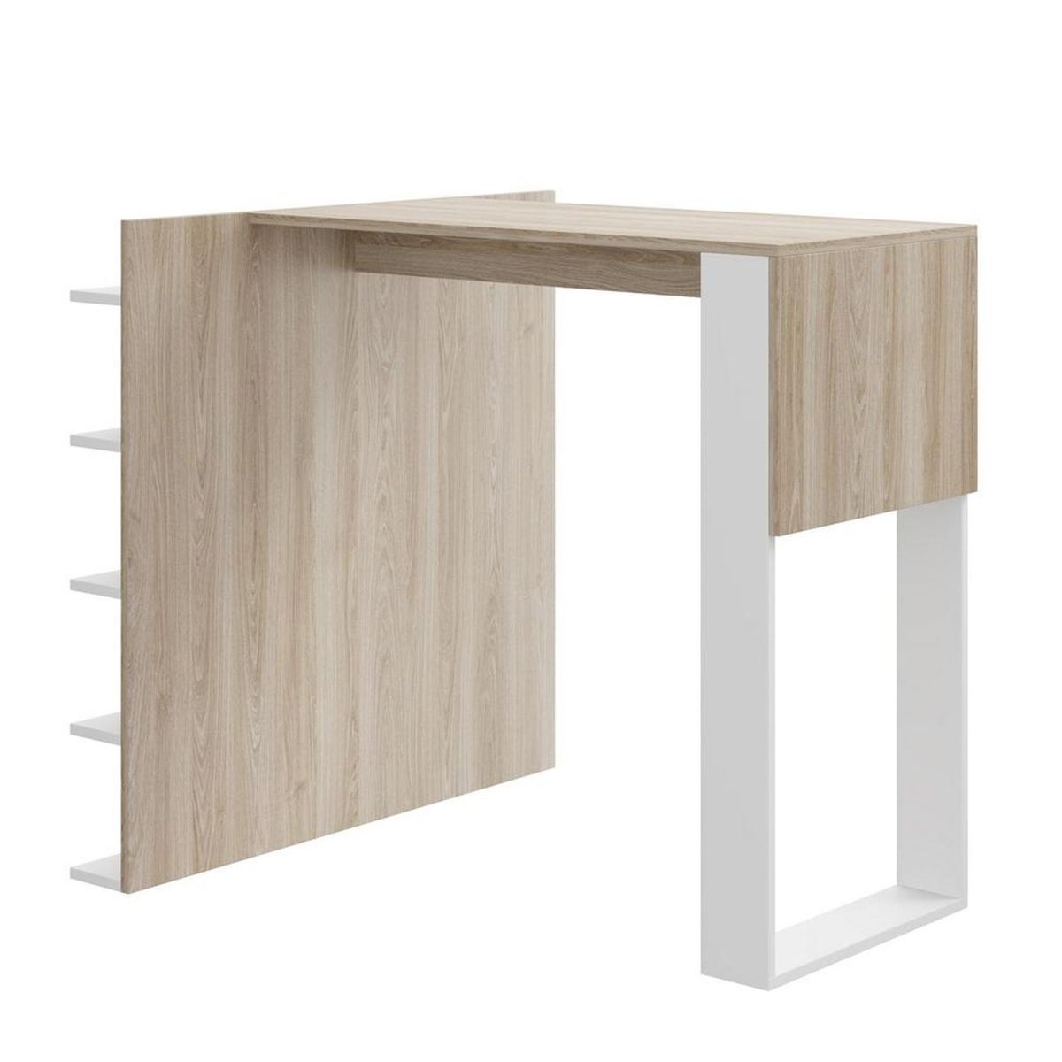 BE DESIGN - Mesa smart 101x88x88 cm blanco/beige