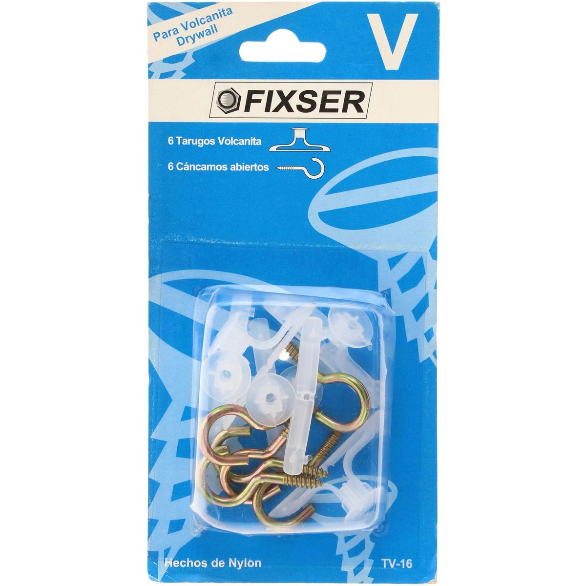 FIXSER - Tarugo volcanita con cáncamo 6 unidades