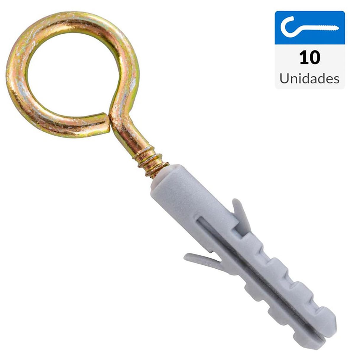 FIXSER - Tarugo con cáncamo 4 mm 10 unidades