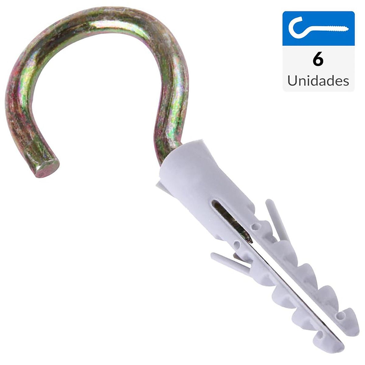 FIXSER - Tarugo con cáncamo 6 mm 6 unidades