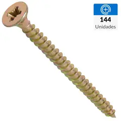 MAMUT - Tornillo Tirafondo Cabeza Phillips Madera 2 " 8 mm 144 Unidades