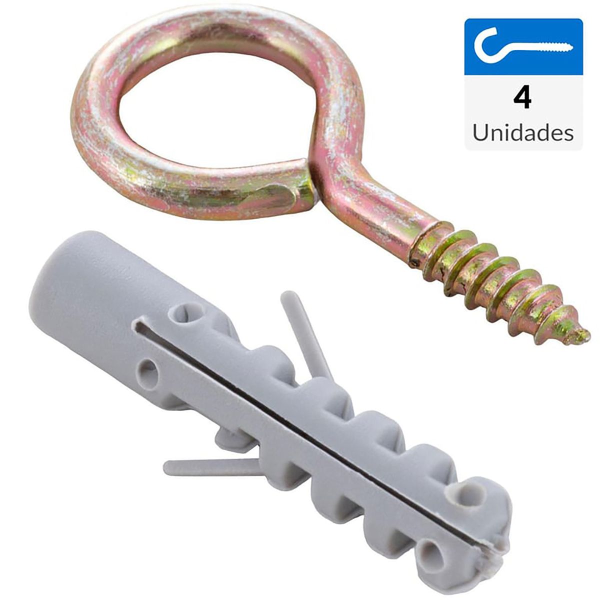 FIXSER - Tarugo con cáncamo 8 mm 4 unidades