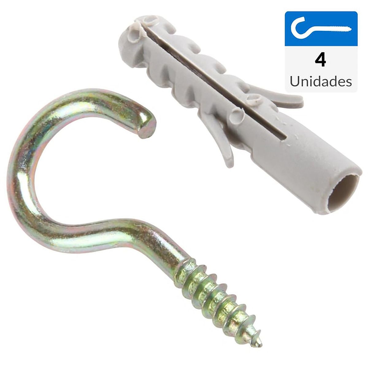 FIXSER - Tarugo con cáncamo 8 mm 4 unidades