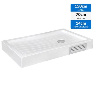 Plato ducha acrilico 150x70x14 cm blanco