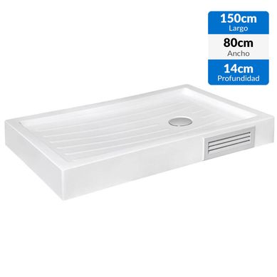 Plato ducha acrilico 150x80x14 cm blanco