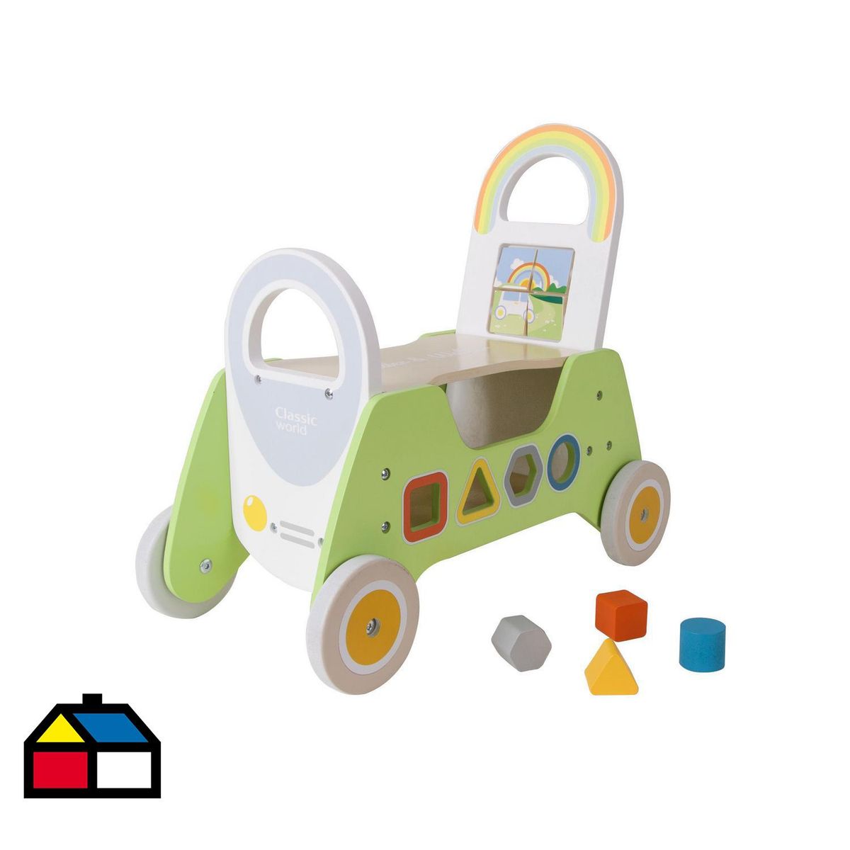 KIDSCOOL - Correpasillo Madera Blanco/verde Desde 1 año