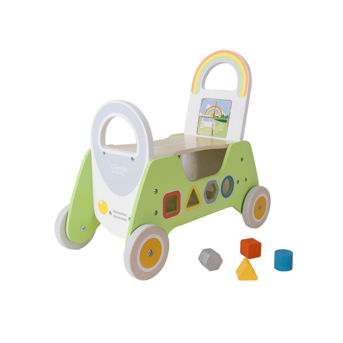KIDSCOOL - Correpasillo Madera Blanco/verde Desde 12 meses