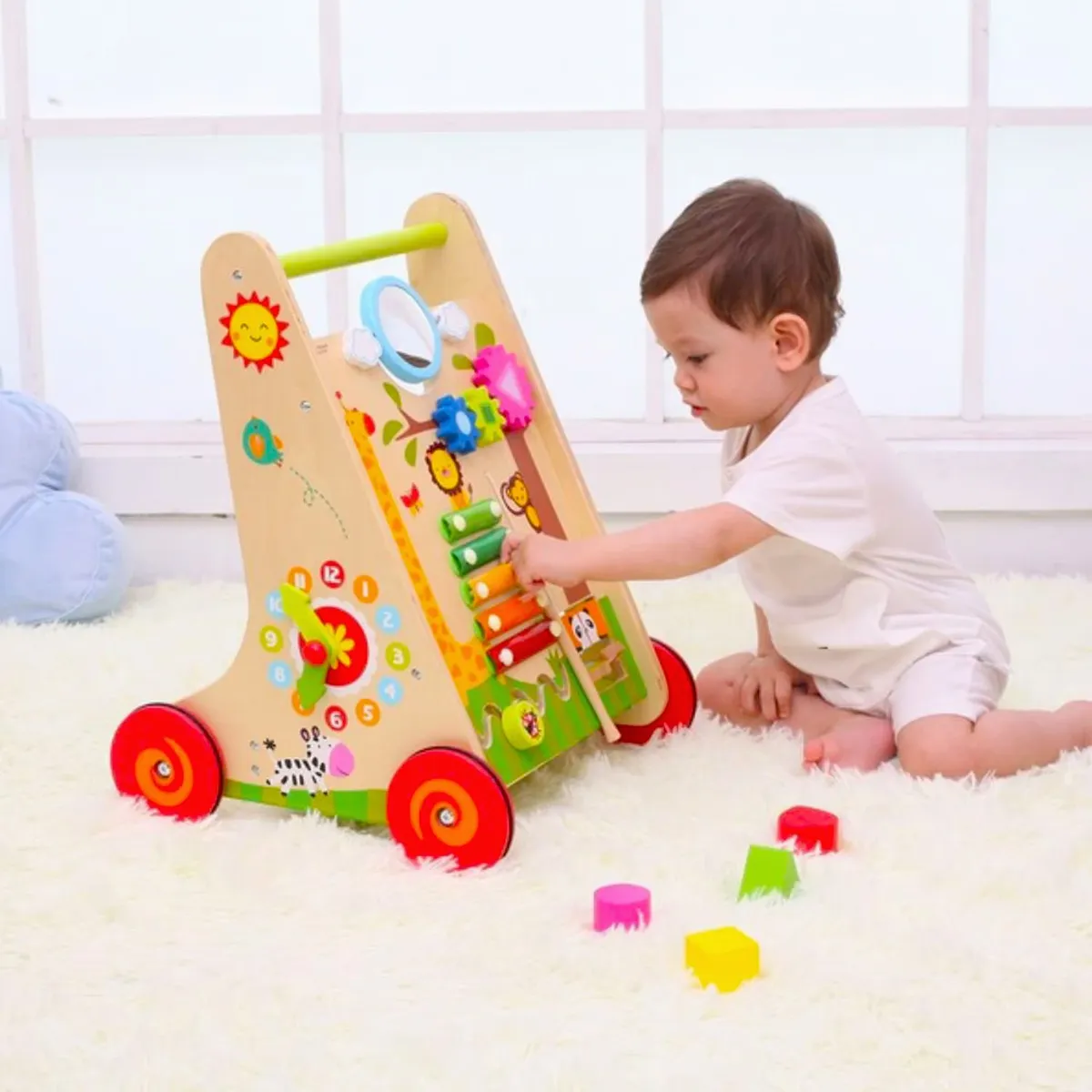 KIDSCOOL - Caminador de madera happy learning