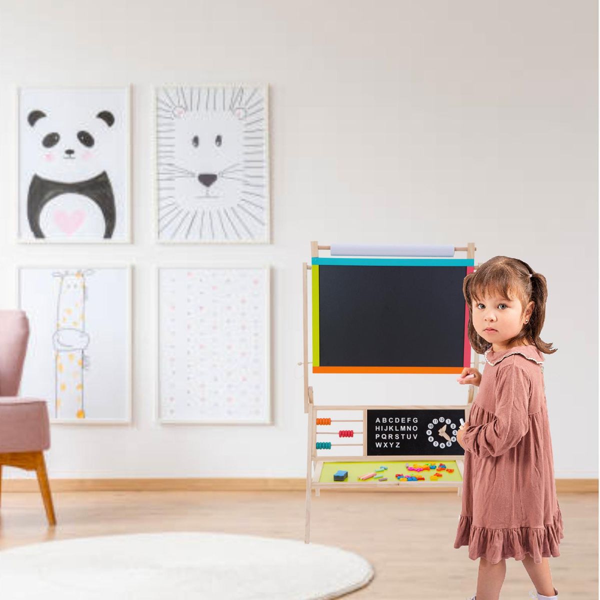 KIDSCOOL - Pizarra de madera con atril